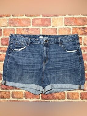 Pre-Owned Old Navy High Rise Secret Slim Pockets Denim Jean Shorts Plus Size 18